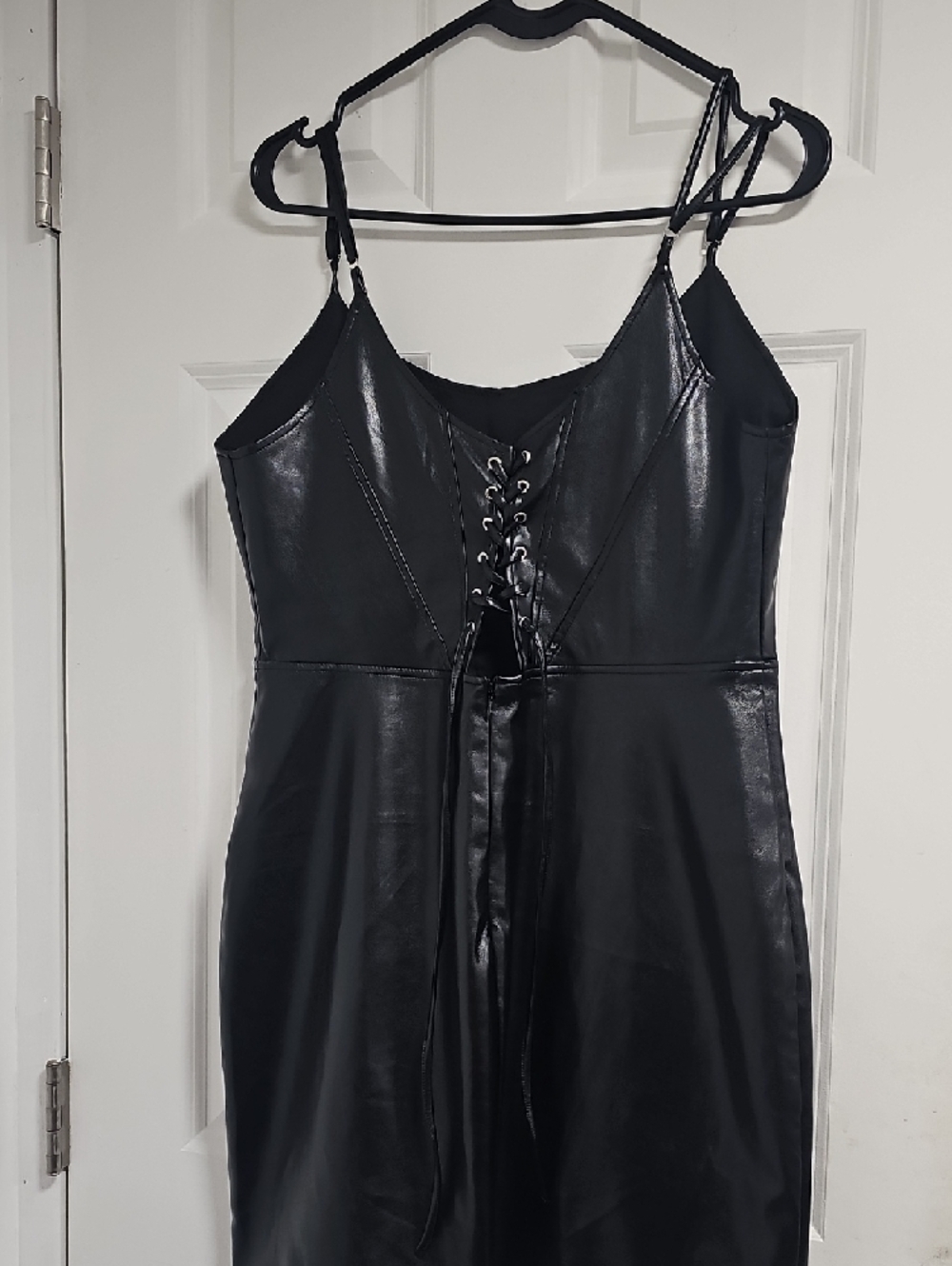 Forever 21 Black Faux Leather Slip Dress - Picture 3 of 7
